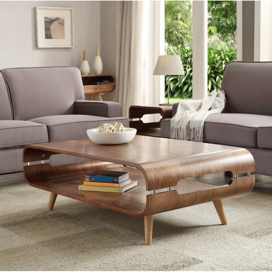 Curve Walnut Reception Coffee Table